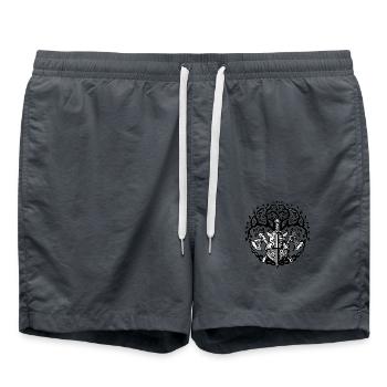 Celtic Ireland Viking Celtic Knot Pattern Tree - Swim Trunks - anthracite - Front - AI Model Male 185 light (185cm)