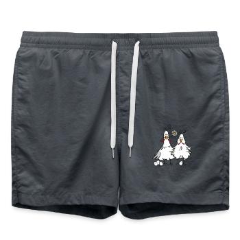 Rooster and Hen - Swim Trunks - anthracite - Front - AI Model Male 185 light (185cm)