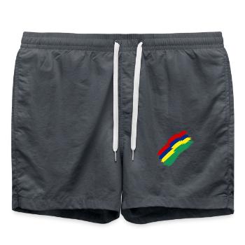 Couleurs du drapeau de l’île Maurice - Short de bain - charbon - Devant - AI Model Male 185 light (185cm)