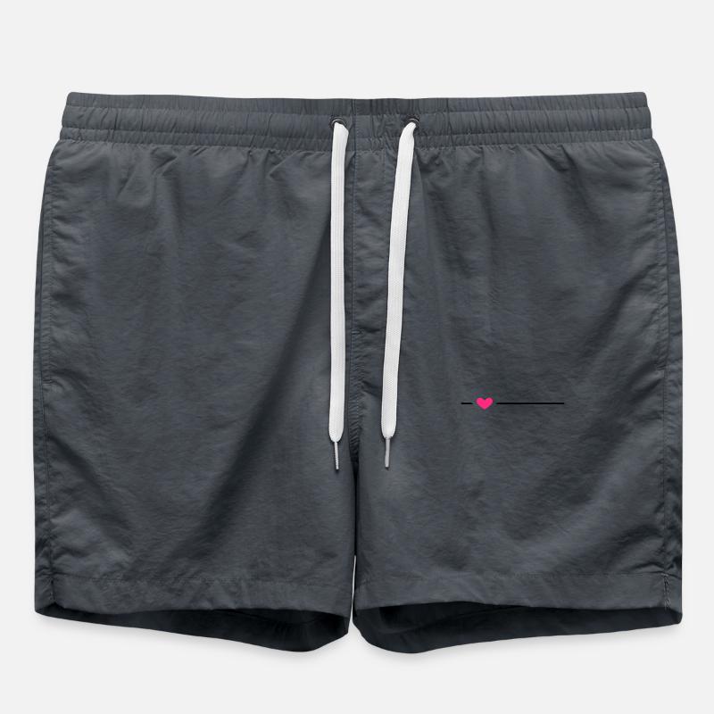 Line Heart - Swim Trunks - anthracite