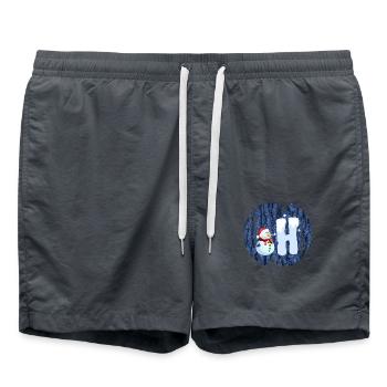 snowman h - Swim Trunks - anthracite - Front - AI Model Male 185 light (185cm)