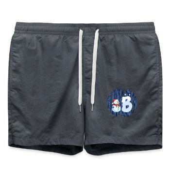 schneemann b - Badeshorts - Anthrazit - Vorne - AI Model Male 185 light (185cm)