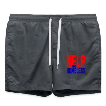 Aidez-les sans abri solidarité - Short de bain - charbon - Devant - AI Model Male 185 light (185cm)