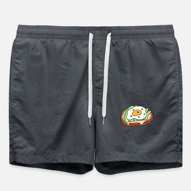 Avocado Fried Egg Bread Snack - Swim Trunks - anthracite