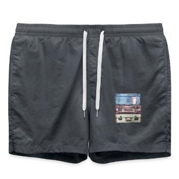 Pile de valises avec 3 vieilles valises - Short de bain - charbon - Devant - AI Model Male 185 light (185cm)