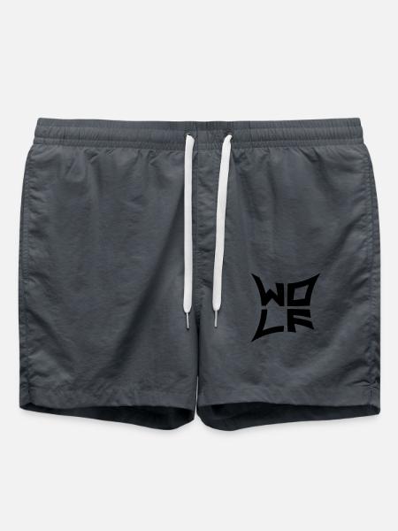 Wilder Wolf Logo - Badeshorts - Anthrazit