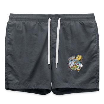 Think Global - Grimpez local - Pas de texte - Short de bain - charbon - Devant - AI Model Male 185 light (185cm)