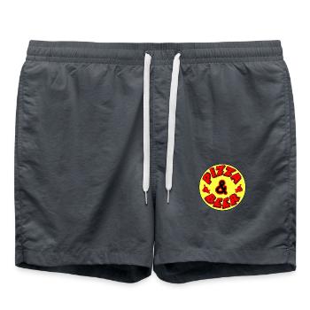 Pizza - Badeshorts - Anthrazit - Vorne - AI Model Male 185 light (185cm)