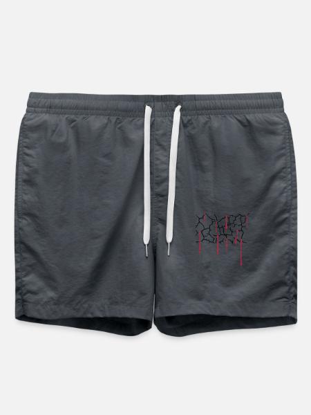 Blood Drops Cracks Pattern - Swim Trunks - anthracite