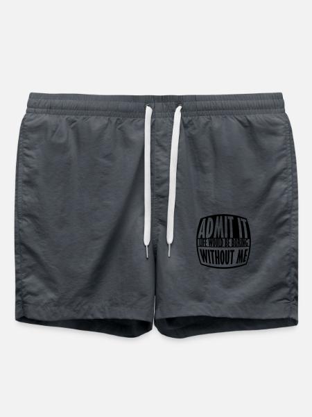 boring life without me - Swim Trunks - anthracite