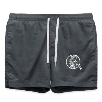 Dinosaur T-Rex Rawr - Swim Trunks - anthracite - Front - AI Model Male 185 light (185cm)