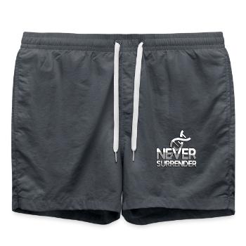 NEVER SURRENDER + DNA - Gaming - Badeshorts - Anthrazit - Vorne - AI Model Male 185 light (185cm)
