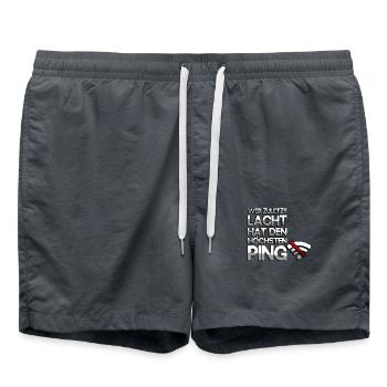 WER ZULETZT LACHT HAT DEN HÖCHSTEN PING - Gaming - Badeshorts - Anthrazit - Vorne - AI Model Male 185 light (185cm)
