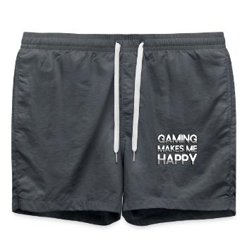 GAMING MAKES ME HAPPY - Gaming - Badeshorts - Anthrazit - Vorne - AI Model Male 185 light (185cm)