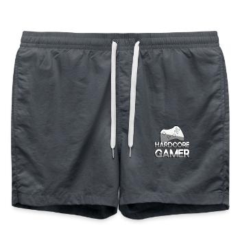 HARDCORE GAMER + Controller - Gaming - Badeshorts - Anthrazit - Vorne - AI Model Male 185 light (185cm)