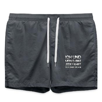 ICH UND MEIN E-BIKE JEDE FAHRT EIN KLEINER URLAUB - Badeshorts - Anthrazit - Vorne - AI Model Male 185 light (185cm)