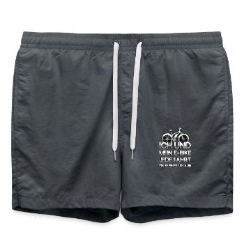 ICH UND MEIN E-BIKE JEDE FAHRT EIN KLEINER URLAUB - Badeshorts - Anthrazit - Vorne - AI Model Male 185 light (185cm)
