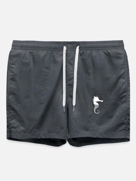 Seepferdchen - Illustration - Badeshorts - Anthrazit