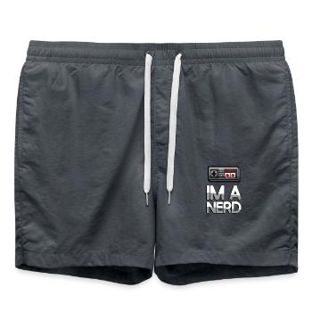 IM A NERD + CONTRÔLEUR NES - Jeux - Short de bain - charbon - Devant - AI Model Male 185 light (185cm)