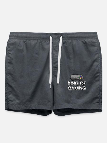 KING OF GAMING + SNES Controller - Gaming - Badeshorts - Anthrazit