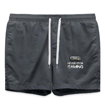 NEVER STOP GAMING + SNES Controller - Gaming - Swim Trunks - anthracite - Front - AI Model Male 185 light (185cm)