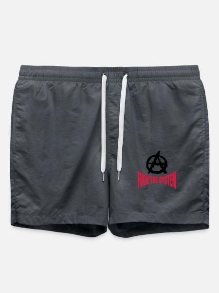 Fuck the system anarchy - Swim Trunks - anthracite