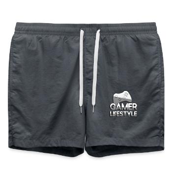 GAMER LIFESTYLE + Controller - Gaming - Badeshorts - Anthrazit - Vorne - AI Model Male 185 light (185cm)