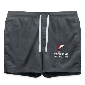 FRÖHLICHE WEIHNACHTEN + Zipfelmütze - Weihnachten - Badeshorts - Anthrazit - Vorne - AI Model Male 185 light (185cm)