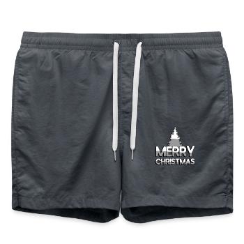 MERRY CHRISTMAS + Christmas Tree - Christmas - Swim Trunks - anthracite - Front - AI Model Male 185 light (185cm)