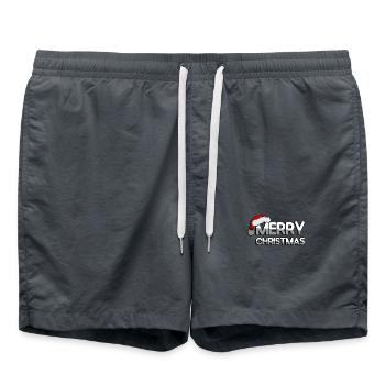 MERRY CHRISTMAS + Zipfelmütze - Weihnachten - Swim Trunks - anthracite - Front - AI Model Male 185 light (185cm)