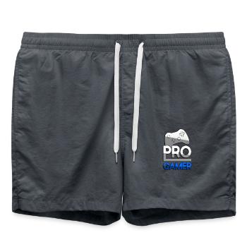 PRO GAMER (Blau) + Controller - Gaming - Badeshorts - Anthrazit - Vorne - AI Model Male 185 light (185cm)
