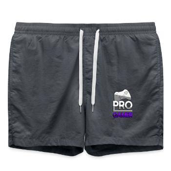 PRO GAMER (Lila) + Controller - Gaming - Badeshorts - Anthrazit - Vorne - AI Model Male 185 light (185cm)