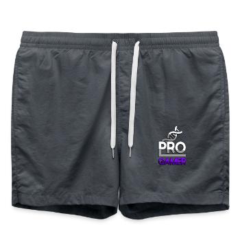 PRO GAMER (Lila) + DNA - Gaming - Badeshorts - Anthrazit - Vorne - AI Model Male 185 light (185cm)