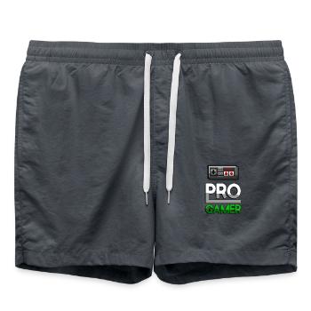PRO GAMER (Vert) + Contrôleur NES - Jeux - Short de bain - charbon - Devant - AI Model Male 185 light (185cm)