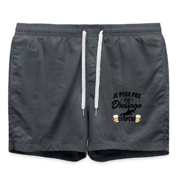Je peux pas j'ai dressage et apéro - Short de bain - charbon - Devant - AI Model Male 185 light (185cm)