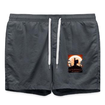 Halloween scary witch horror ghost monster - Swim Trunks - anthracite - Front - AI Model Male 185 light (185cm)