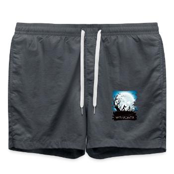 Halloween scary witch horror ghost monster - Swim Trunks - anthracite - Front - AI Model Male 185 light (185cm)