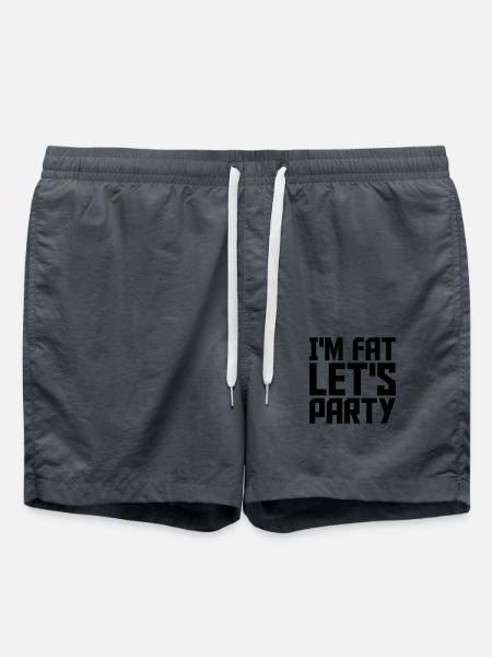 im fat lets party - Badeshorts - Anthrazit