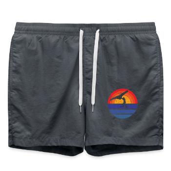 Windsurfer Geschenk Kitesurfer Surfen Windsurfing - Badeshorts - Anthrazit - Vorne - AI Model Male 185 light (185cm)
