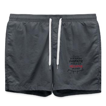 In real Not Perfect But Pediatrician - Swim Trunks - anthracite - Front - AI Model Male 185 light (185cm)