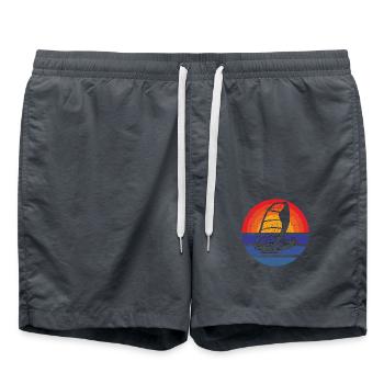 Windsurfer Surfen Windsurfing Geschenk Kitesurfer - Badeshorts - Anthrazit - Vorne - AI Model Male 185 light (185cm)