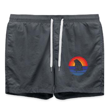 Windsurfer Windsurfing Surfen Geschenk Kitesurfer - Badeshorts - Anthrazit - Vorne - AI Model Male 185 light (185cm)