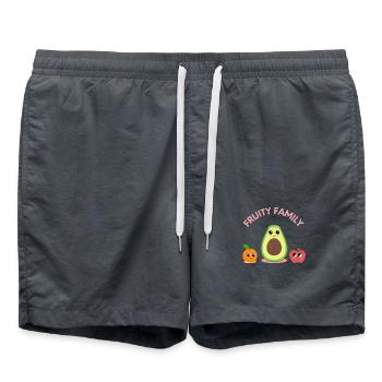 Fruity Family Vegan Design - Swim Trunks - anthracite - Front - AI Model Male 185 light (185cm)
