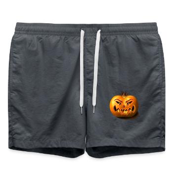 burning pumkin/ Halloween Kürbis - Badeshorts - Anthrazit - Vorne - AI Model Male 185 light (185cm)