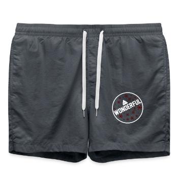 merveilleux hiver - Short de bain - charbon - Devant - AI Model Male 185 light (185cm)