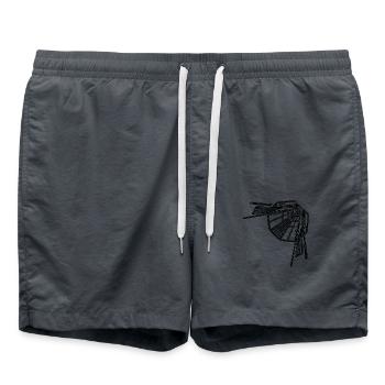 Geometric Tunnel Lines Infinity Optics - Swim Trunks - anthracite - Front - AI Model Male 185 light (185cm)