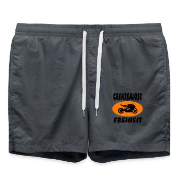 Motorrad - Badeshorts - Anthrazit - Vorne - AI Model Male 185 light (185cm)