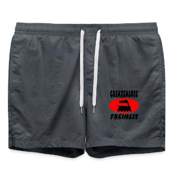 Eisenbahn - Badeshorts - Anthrazit - Vorne - AI Model Male 185 light (185cm)