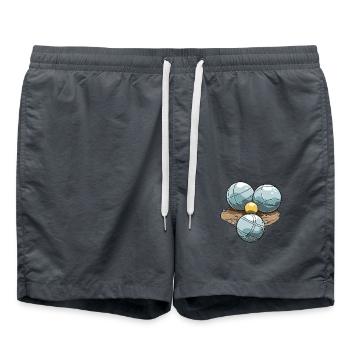 Petanque Boccia Boule Kugelspiel - Badeshorts - Anthrazit - Vorne - AI Model Male 185 light (185cm)