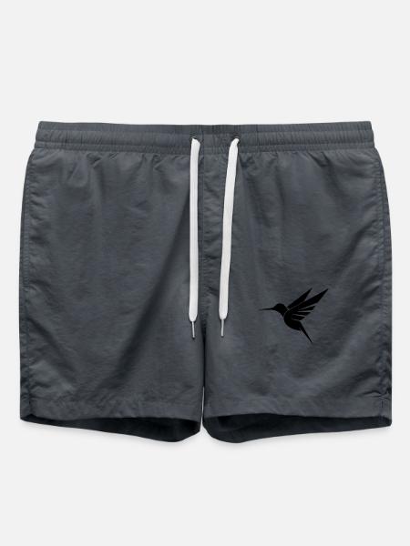 Schwebender Kolibri Tattoo Tribal Schwingen - Badeshorts - Anthrazit
